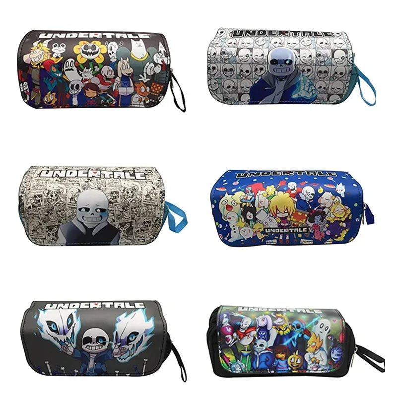 25COSUndertale Cosplay Pen Pencil Case Cartoon Student School Stationery Box Cosmetic Makeup Bag Gift