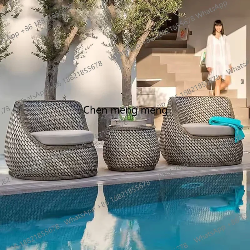 E182 Recliner Adjustable Sunbed Garden Rattan Outdoor Wicker Sofa