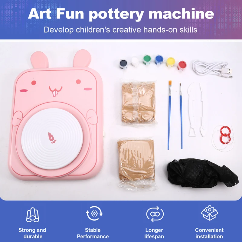 Pottery Wheel Set For Children Aged 9-12-Creative Arts And Crafts, Including Clay And Tools.