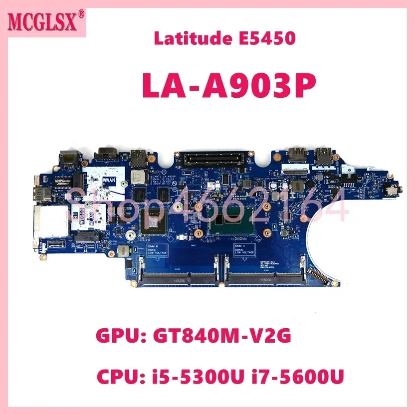 LA-A903P i5/i7-5th CPU GT840M-V2G GPU Notebook Mainboard For Dell  Latitude E5450 5450 Laptop Motherboard Tested 100% OK