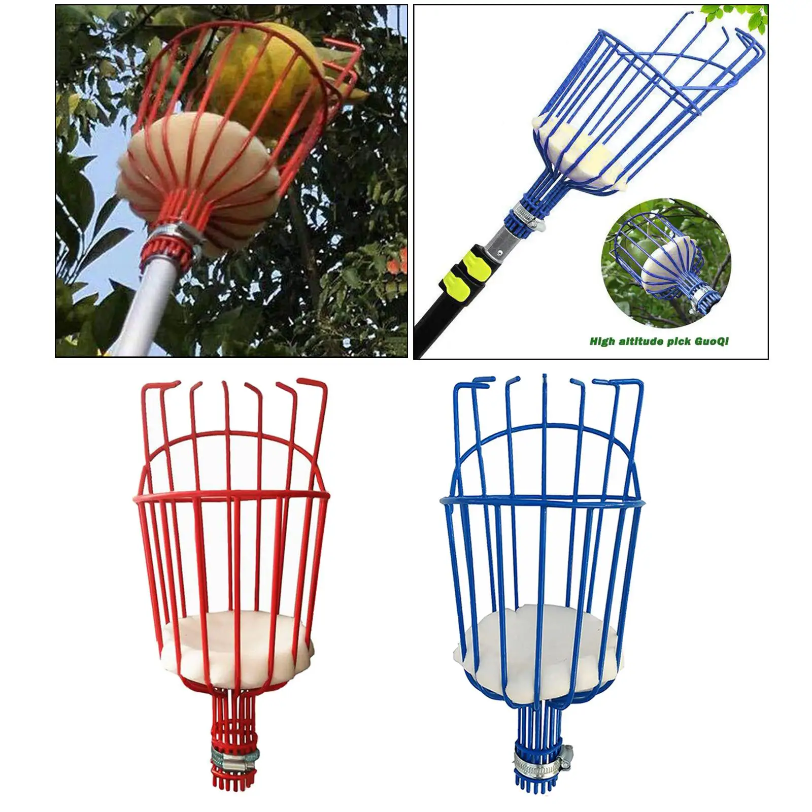 Fruit Picker, Fruit Picker Pole Basket Picker Tool Gardening Picks Lightweight,
