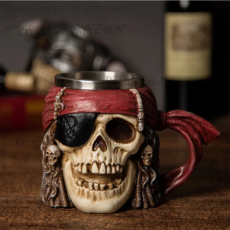 Cross-Border New American Pirates Of The Caribbean Skull Wine Glass Bar Personalized Beer Creative Mug Halloween