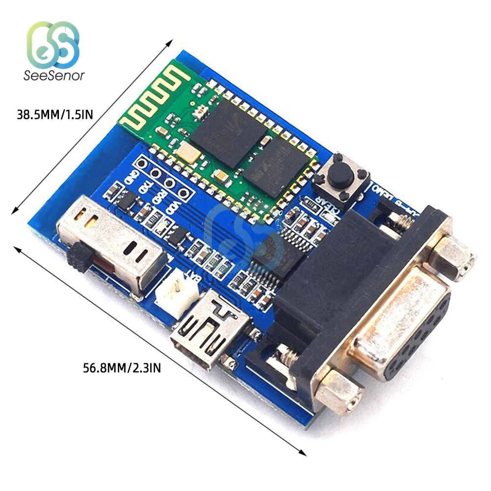 RS232 Bluetooth Serial Adapter Wireless Serial Communication Master-Slave Module RS232 Data Transmission Module 5V