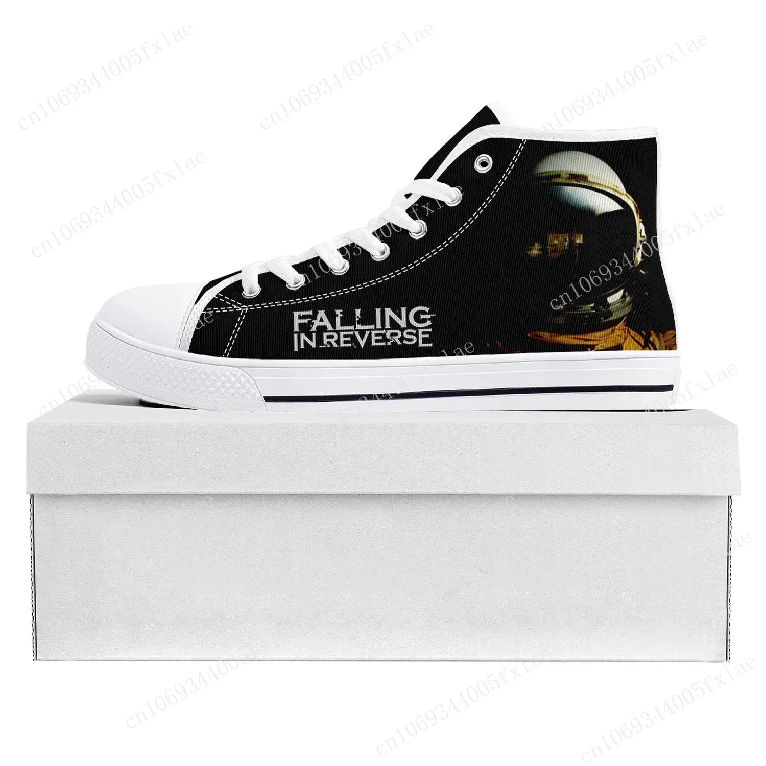 Falling In Reverse Punk Rock Band High Top High Quality Sneakers Mens Womens Teenager Canvas Sneaker Couple Shoe Custom Shoe