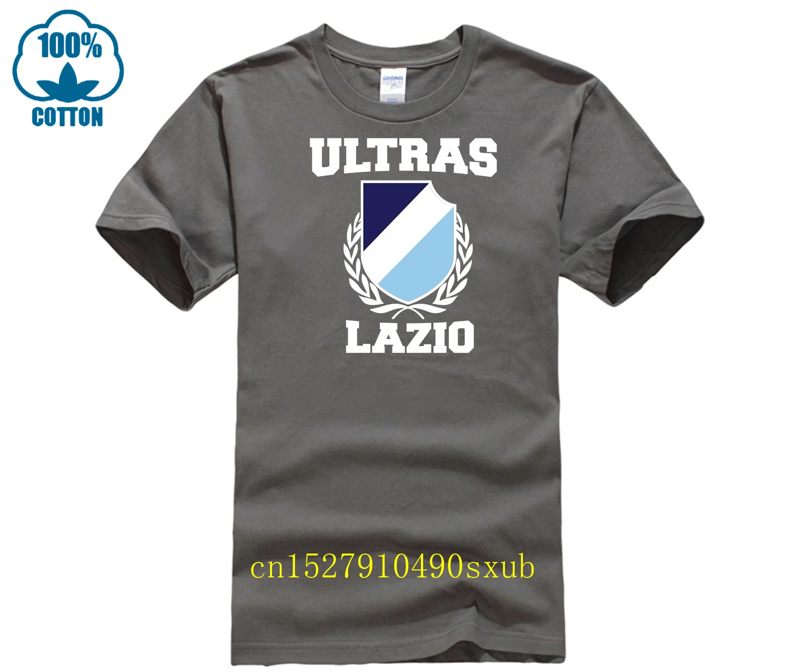 Ultras Lazio Black Tee Shirt FootballFans T Shirts Mens Fashion Short Sleeves Cotton Bottoming T Shirt Top Clothing