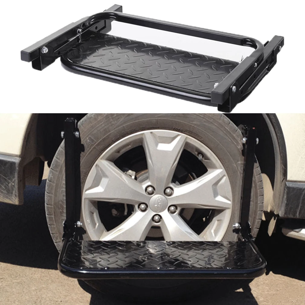 Universal Adjustable Tire Step For Pickup Suv Big Truck Tire Mounted Auto Step Dually Sturdy Climber Step Max 15.6\