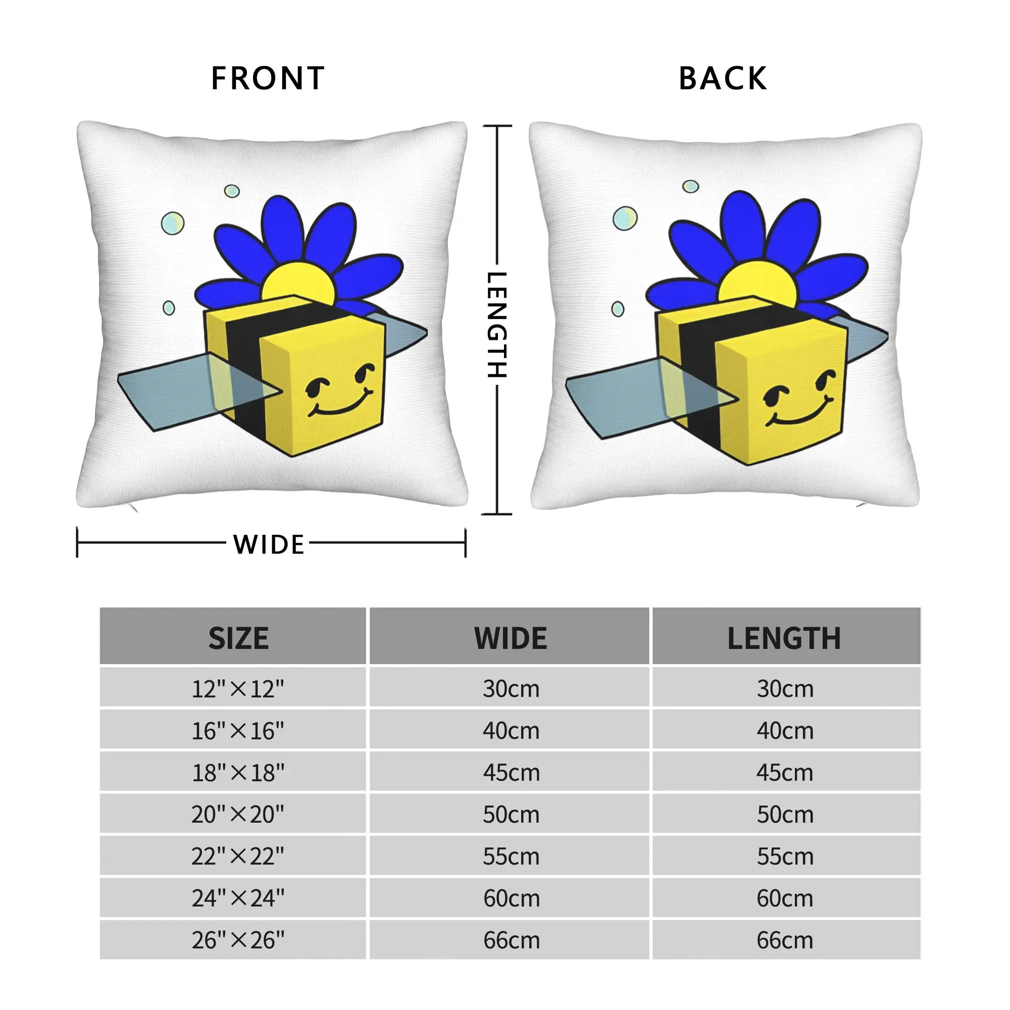 Bee swarm simulator Honey Bee Square Pillow Case Cushion Cover Custom Zipper Decor Throw Pillow Case Cover for Home 40*40cm