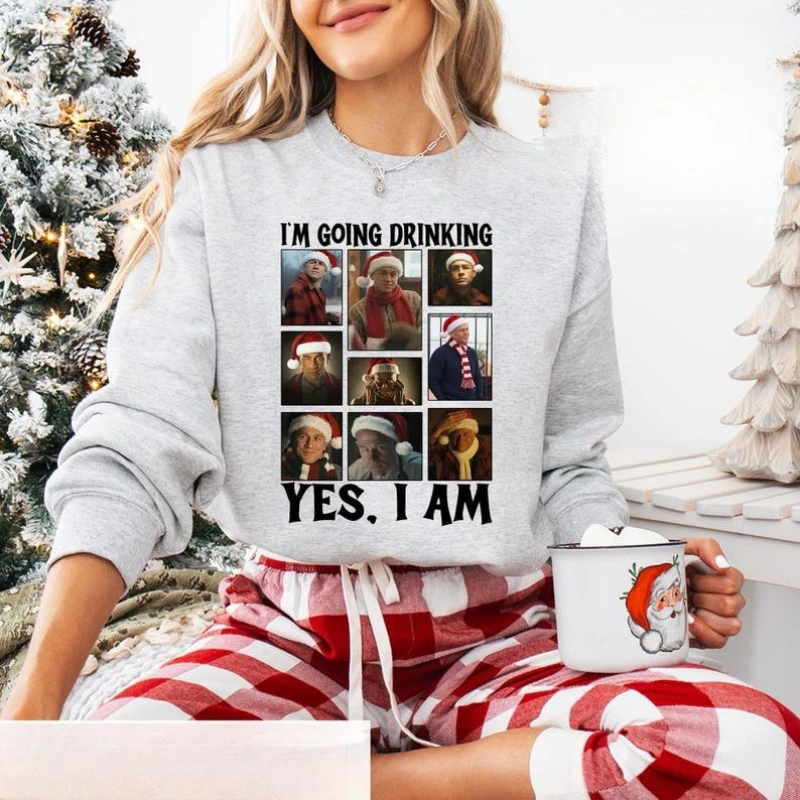 

Cha Rlie Hun Nam Ed Gein I'm Going Drinking Yes I Am Merry Christmas Осенне-зимняя толстовка в качестве рождественских подарков Одинаковые толстовки