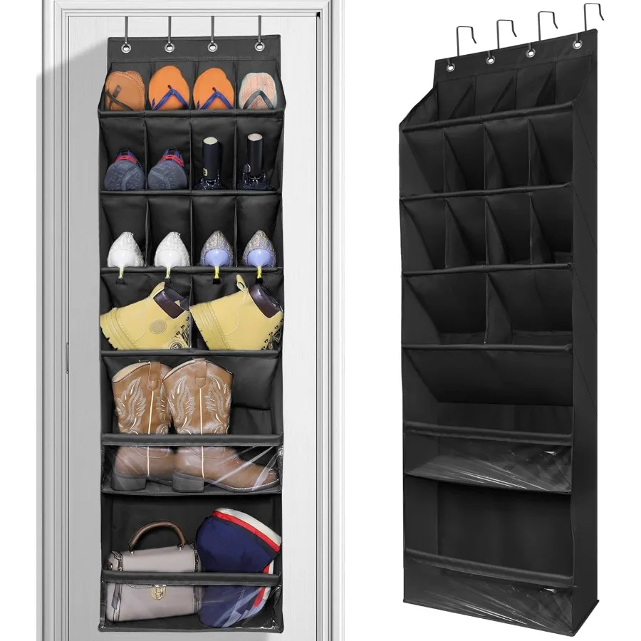 

Over The Door Shoe Organizer Hanging Shoe Rack with Extra Large Deep 16 Pockets Wall Shoe Storage for Closet and Narrow Door Ha