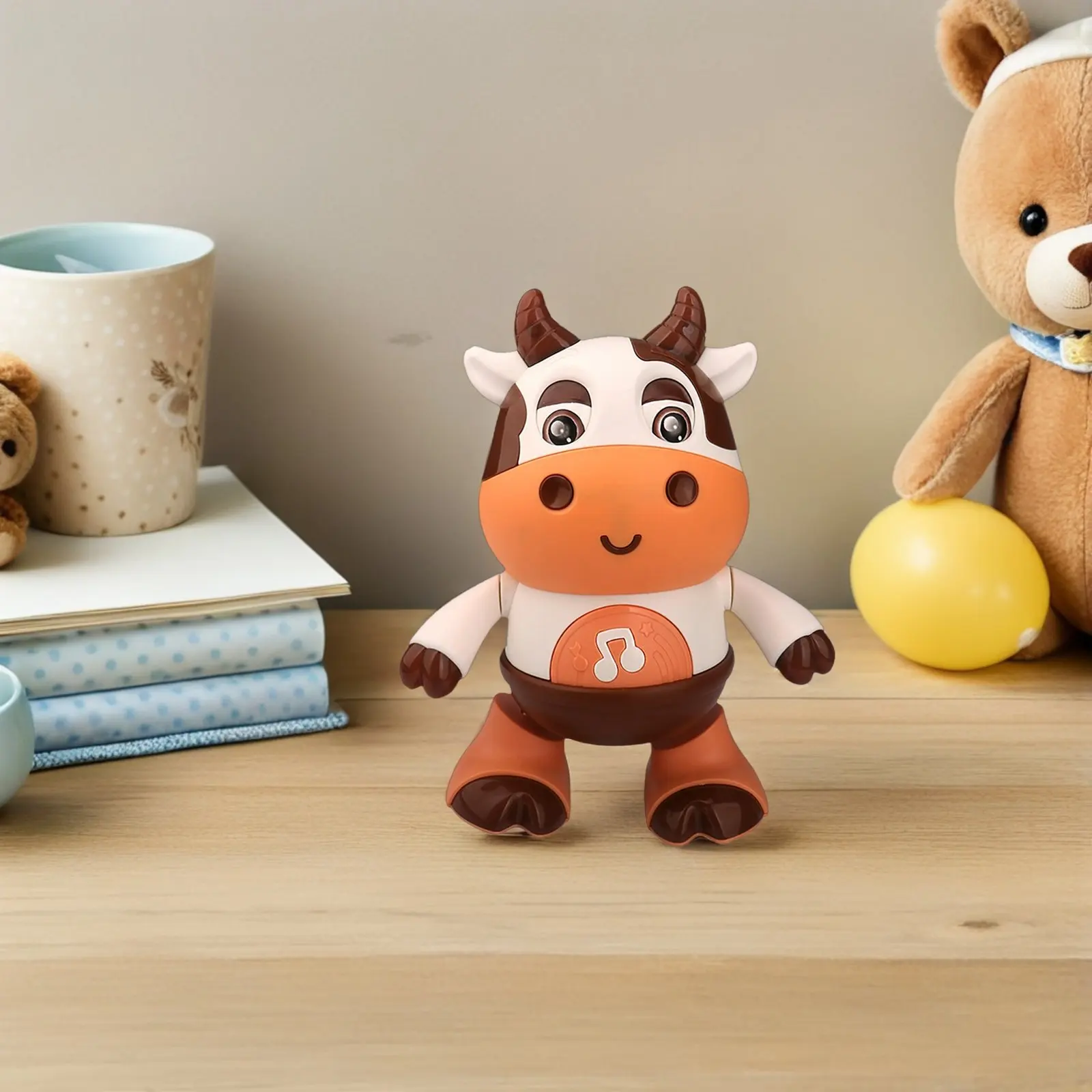 Muzikaal licht Koe Kinderen Kruipen Leren Elektrisch kalf Speelgoed Schommeldier Grappig geluid Verlicht Vroeg leren Voor