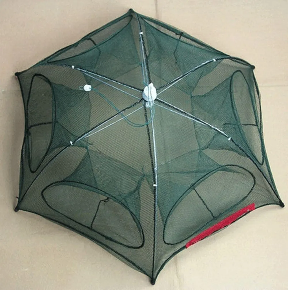 

Automatic Fishing Net Foldable Crab Trap Lightweight Strong Umbrella Design Pull Open Zipper Landing Net For Fish Shrimp