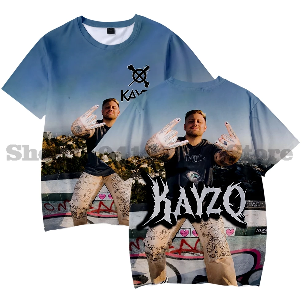 Kayzo Merch EDM تي شيرت Crewneck كم قصير ثلاثية الأبعاد طباعة الصيف الرجال/النساء Harajuku الشارع الشهير التي شيرت Style2
