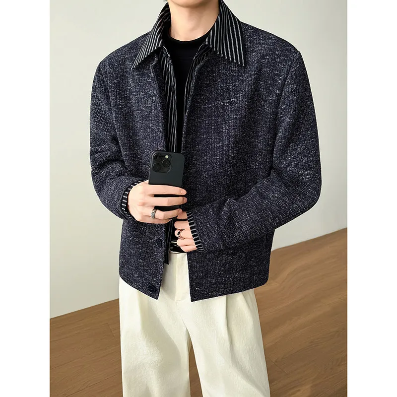 

Весенние вязаные куртки 2026 года с воротником-стойкой, свободные повседневные куртки в полоску, уличная одежда в стиле хип-хоп и харадзюку