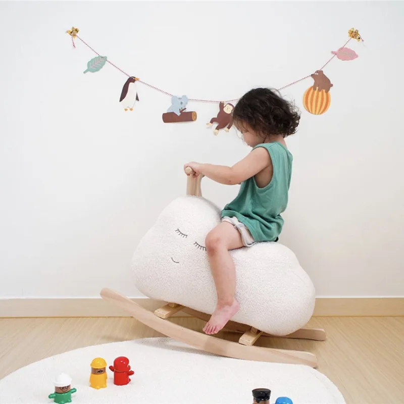 Chaise à bascule en bois massif pour enfants, cheval de Troie, shakes prolongés, balançoire pour bébé, cadeau d'anniversaire pour adulte, jouet INS