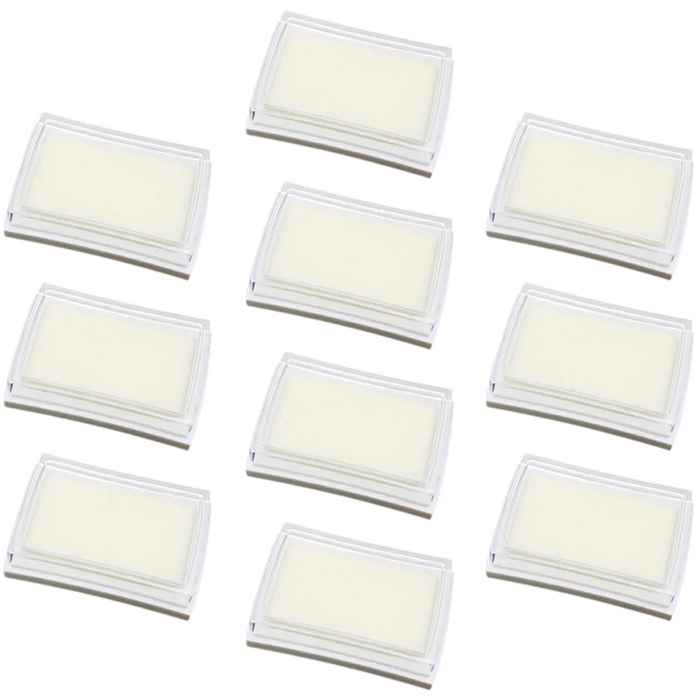 10 Pcs Blank Ink Pad Sponge High Density Office Supplies Concave Waist Pad Thumb Print Craft Washable Ink Stamps Fabric Wood