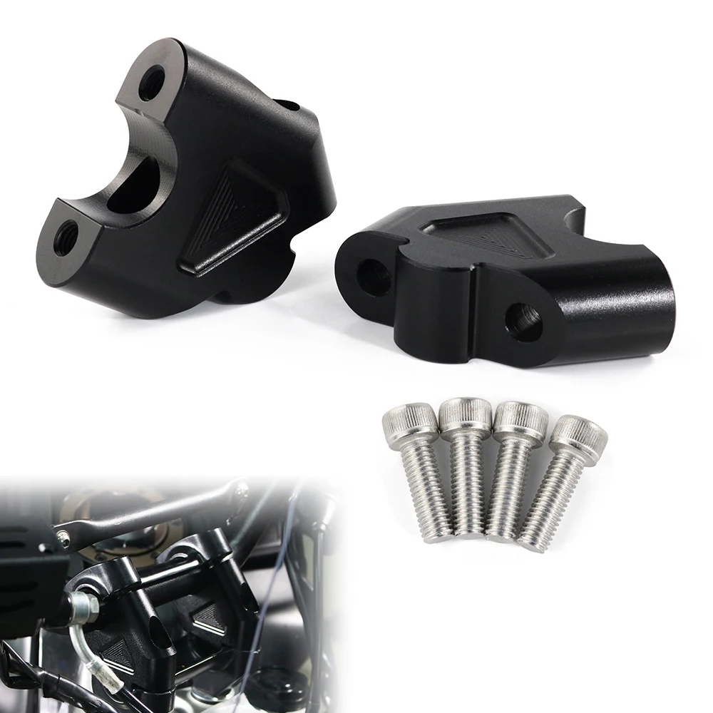 Motorcycle Handlebar Relocator Set Handle Bar Riser Offset Fit For Husqvarna Svartpilen 401 2017 2018 2019 2020 2021 2022 2023