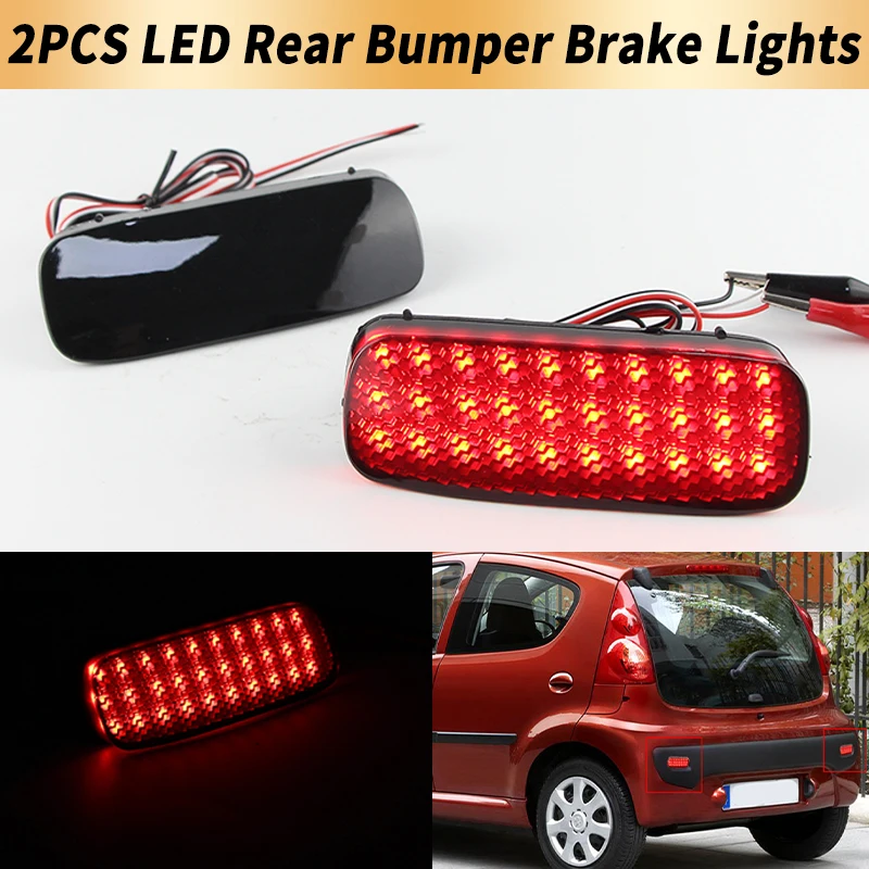Image of 2 Stück LED-Heckstoßstangenreflektor-Bremslichter Canbus für Peugeot 107 206 607 Expert für Citroen C1 C5 Fiat Scudo Autozubehör