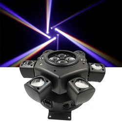 LED 150W RGBW 6 Arms Moving Heads DJ Lighting Stage Disco Beam Strobe Rotating Effect Lamp DMX512 For Music Dance Bar Party