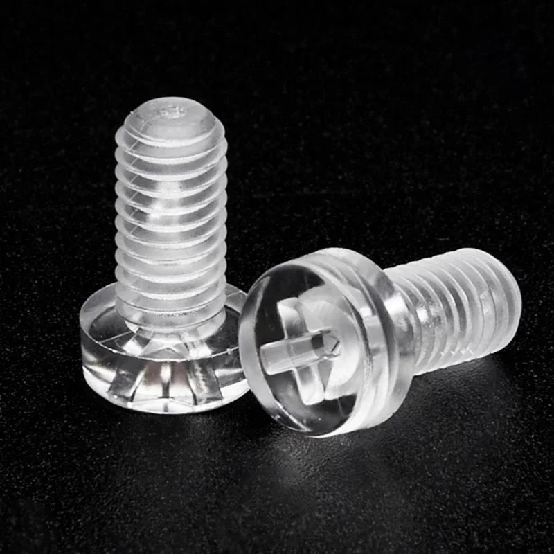 M3 M4 M5 M6 Transparent Acrylic Cross Round Head Nylon Screws Plastic Clear Cross Bolt