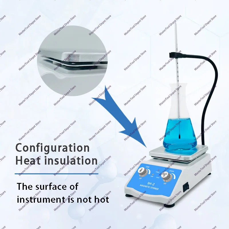 SH-2 Digital Magnetic Stirrer Heating Speed Regulation Laboratory Small Electric Vertical Pigment Mixer
