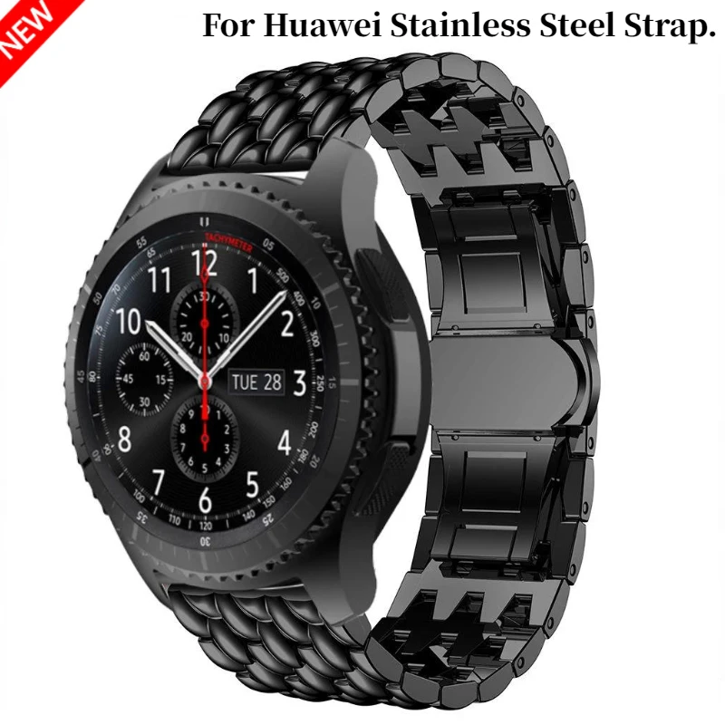 

22mm Metal Band For Samsung Galaxy Watch 3/Gear S3 Amazfit GTR 47mm Wristband For Huawei Watch GT/2/3/Pro Stainless Steel Strap.