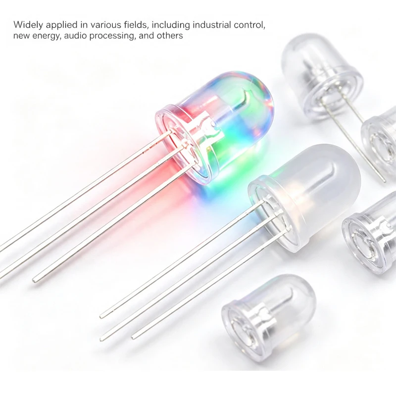 10Pcs Multicolor 4pin 10mm RGB Led Diode Light Lamp Tricolor Round Common Anode/Cathode LED Light Emitting Diode Red Green Blue