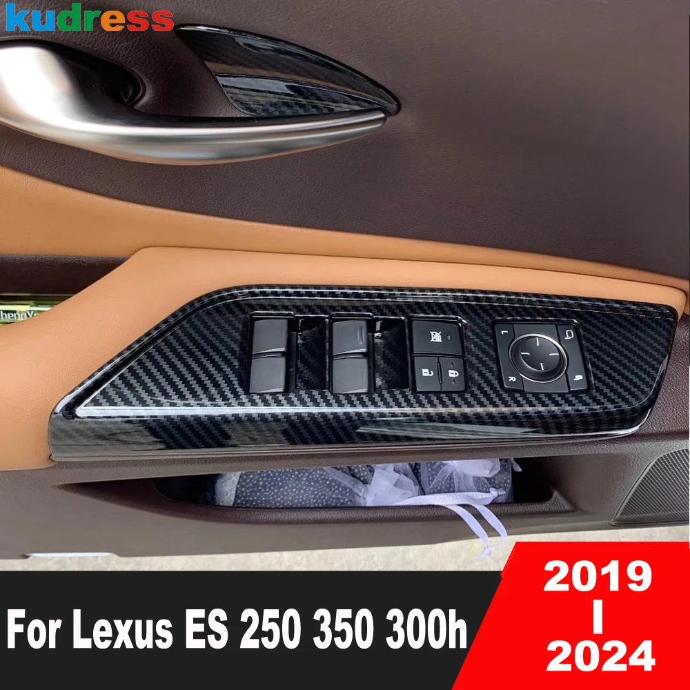 

Car Inner Door Window Lift Switch Button Panel Cover Trim For Lexus ES 250 350 300h 2019-2024 Carbon Fiber Interior Accessories