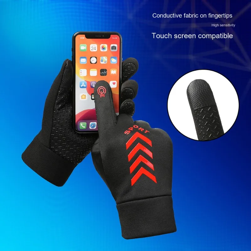 Cycling Gloves Non Slip Cold Resistant Water Resistant Warm Touch Screen Gloves for Men Women Winter Outdoor Electric Bike Use