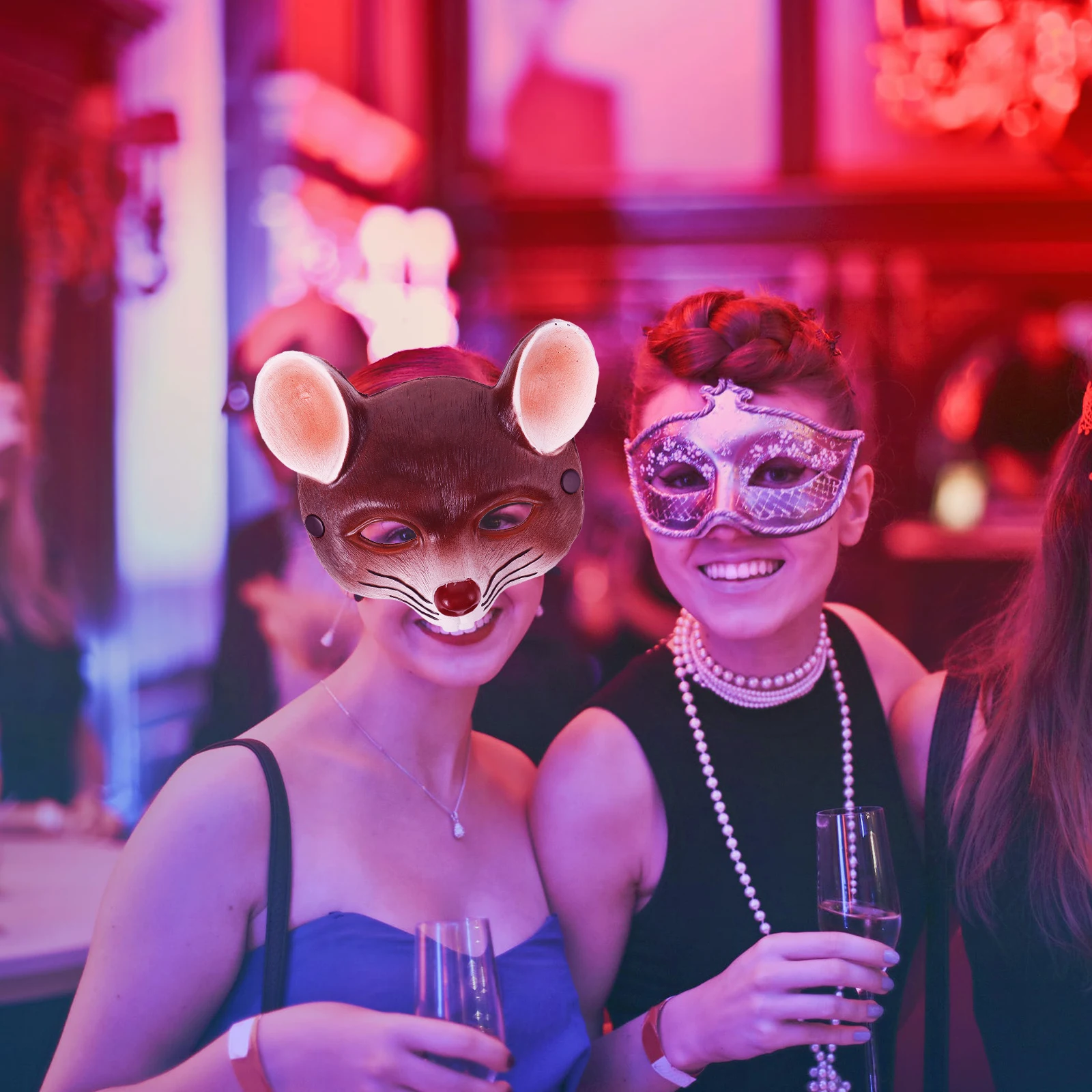 

3D Mouse Mask Comfortable Breathing Design Elegant Halloween Carnival Supplies Masquerade Party Face Cover Lightweight Creative