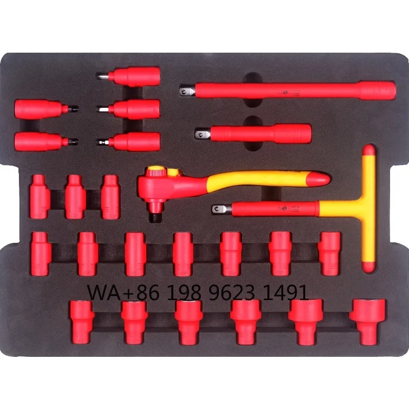 Mechanical Tool Kit Complete Tool Box with ABS Aluminum Blow Case Heavy Duty Hardware Set for Auto Garage Industrial Repair
