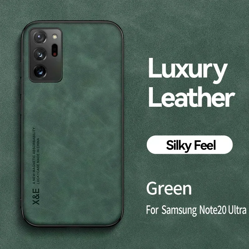Capa de telefone para samsung galaxy s8 s9 s10 s10e s20 s21 fe nota 8 9 10 20 ultra plus luxo cashmere couro sucção magnética capa