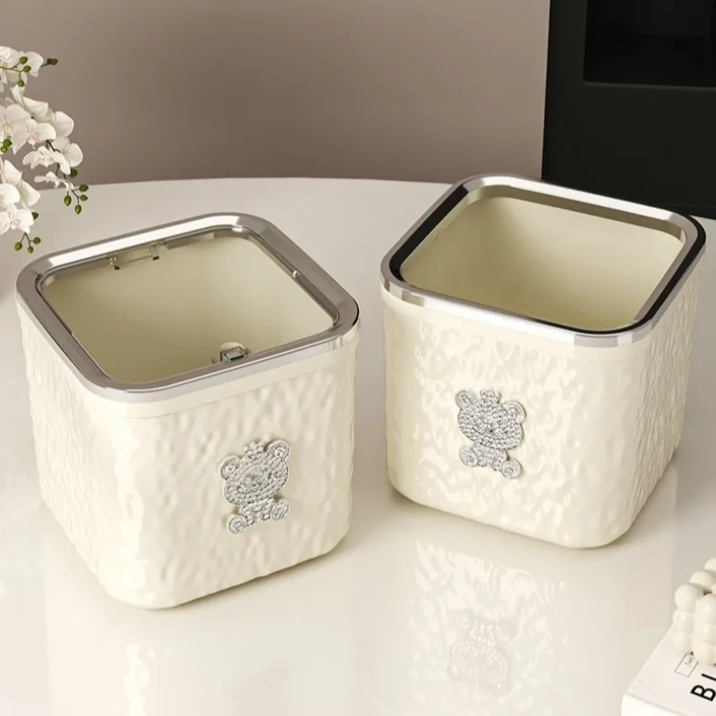 

Creative Home Desktop Trash Can Large-capacity Storage Bucket Ведро Прямоугольное Papelera Pequeña Baño Cubo Basura Cocina