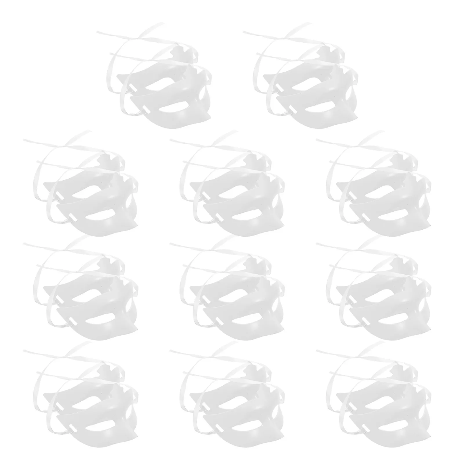 20Pcs Plastic Halloween DIY Mask Base Blank Half Face Mask Bases for Masquerade Cosplay Festival Costume Halloween DIY Masks
