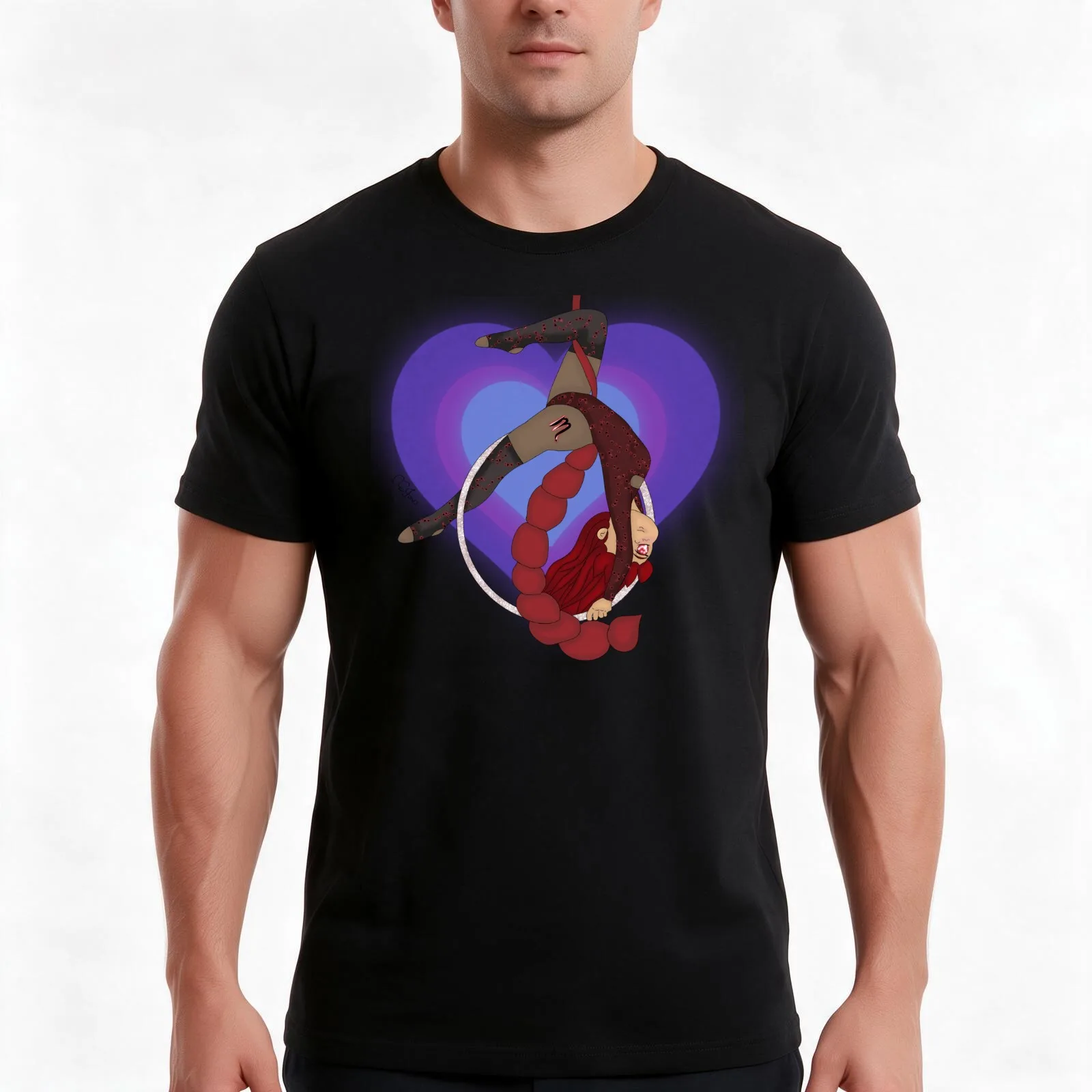 Chibi Scorpio Aerial Hoop T-Shirt, Summer Casual Cotton Tee, Oversized Streetwear Tops, Vintage Graphic Print, Unisex Men Women