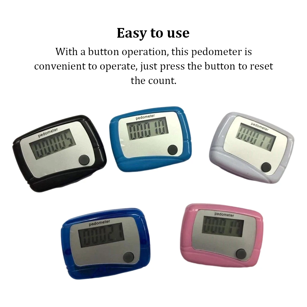 Portable Mini Digital Pedometer with Clip LCD Screen Running Walking Hiking Step Counter Exercise Tracker Pedometer Color Random