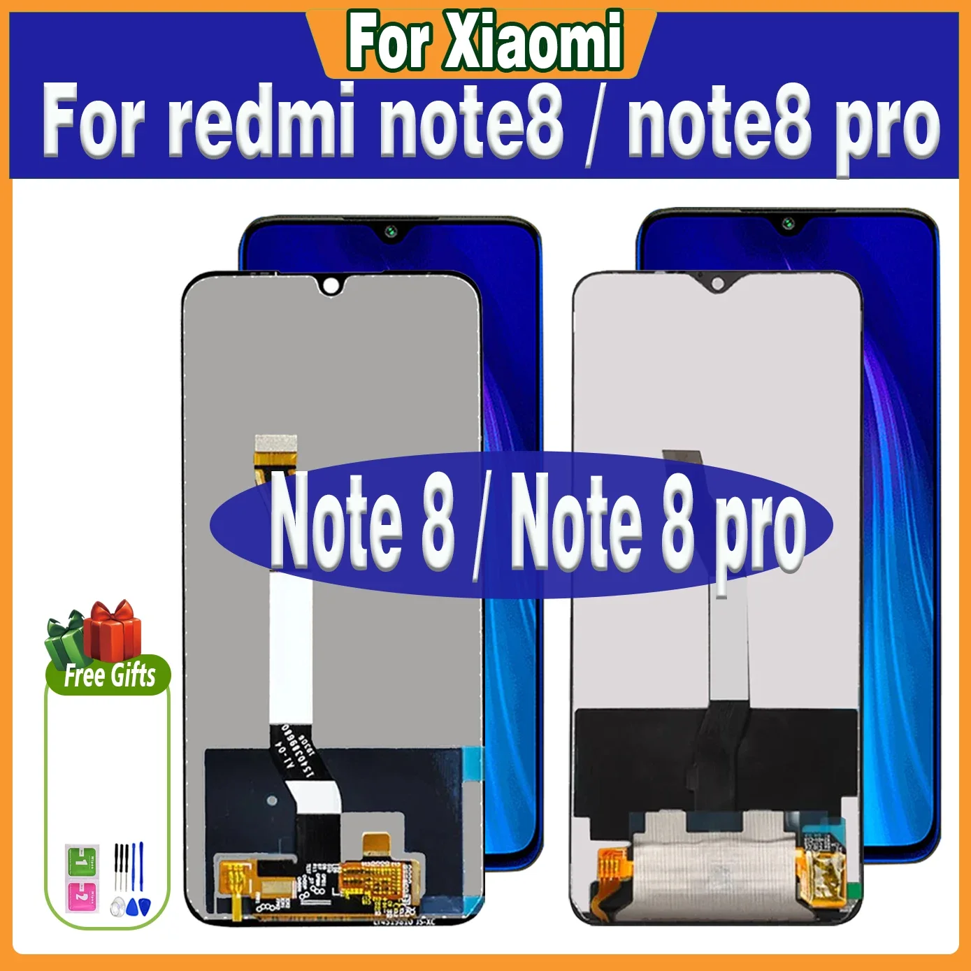 100% Tested For Redmi Note 8 M1908C3JH LCD For Redmi Note 8 Pro Display M1906G7I Screen Touch Digitizer Assembly