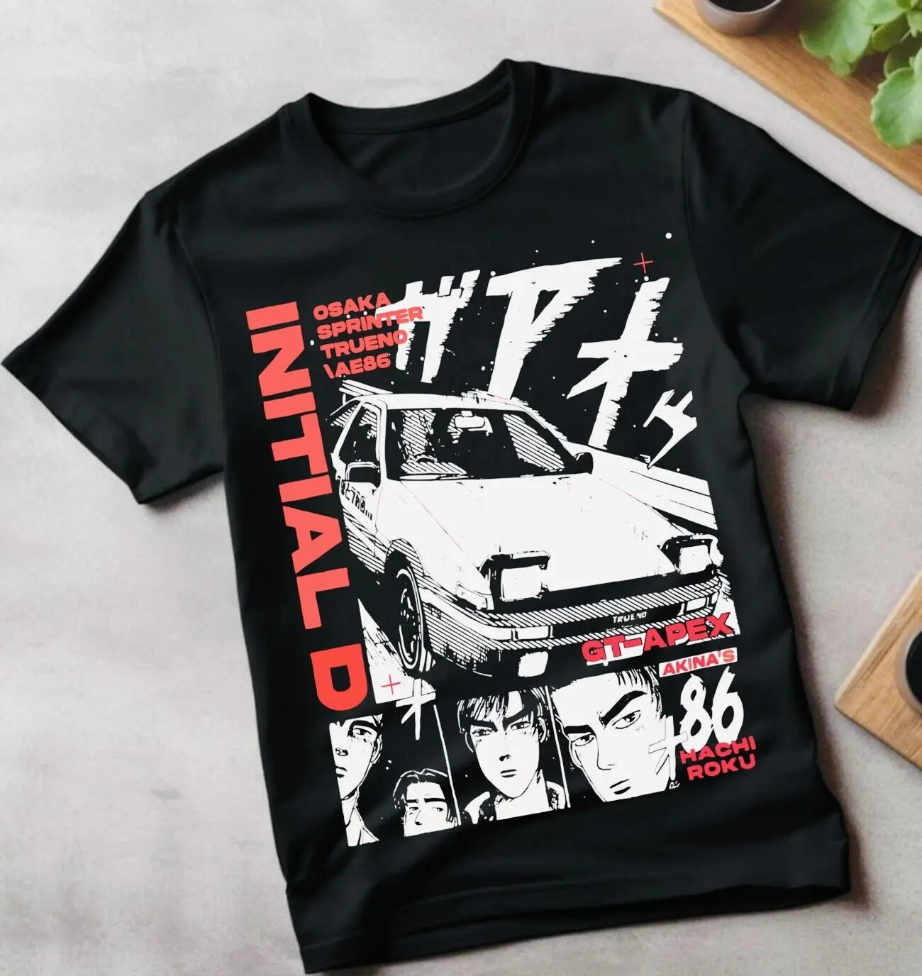 

Initial D Itsuki Fujiwara T-Shirt Anime Manga Movie Unisex Black Shirt All Size