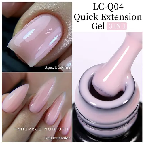 LILYCUTE-esmalte de uñas en Gel de extensión rápida, 7ml, rosa, blanco lechoso, para uñas francesas, arte, manicura, construcción, Base de goma, barniz en Gel