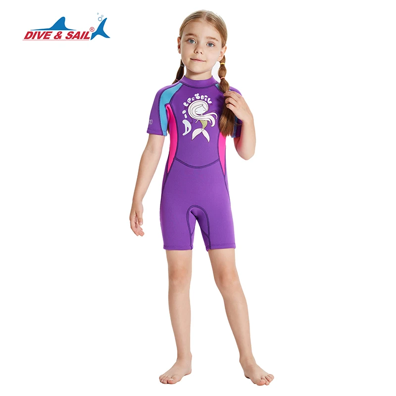 Muta per bambini per ragazzi e ragazze Shorty 2.5mm Toddlers Youth Neoprene Back Zip One Piece Child Thermal Wet Suits Diving Snorkeling