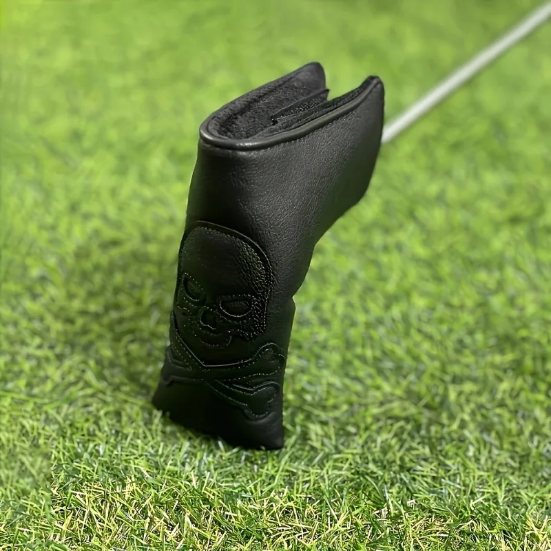 1 Black Golf Head Cover with Skull Design - Durable Synthetic Scratch Resistant Protective Cover image 3