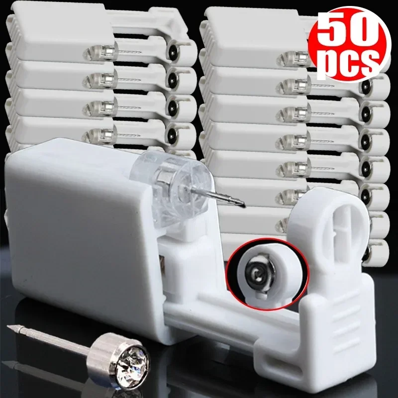 Disposable Ear Piercing Gun Kit Built-in Ear Studs Sterile Safety Piercer Nose Ring Body Piercing Tool Earring Piercing Supplies