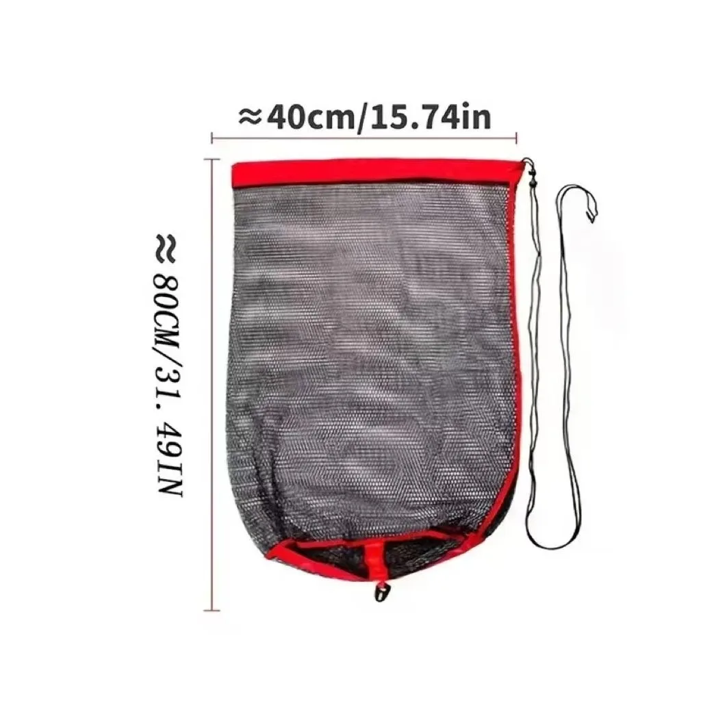 Collapsible Fishing Mesh Bag Thickening Live Fish Net W/Bundle Mouth For Fishing Net /Crayfish/Shrimp/Smelt/Eels Traps Fishing image 5