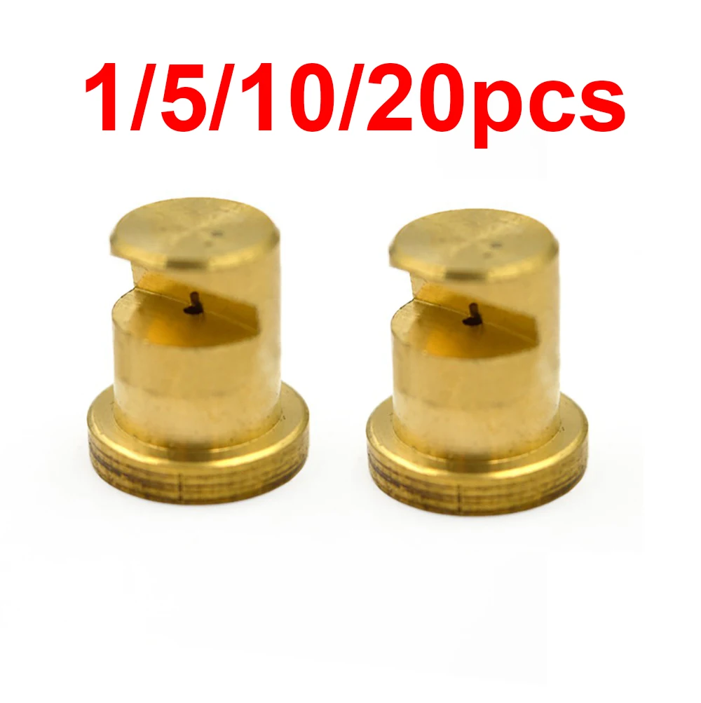1/5/10 Pcs Agricultural Sprayer Nozzle, 150 Degree Brass Windproof High Pressure Wide Angle Fan Nozzle