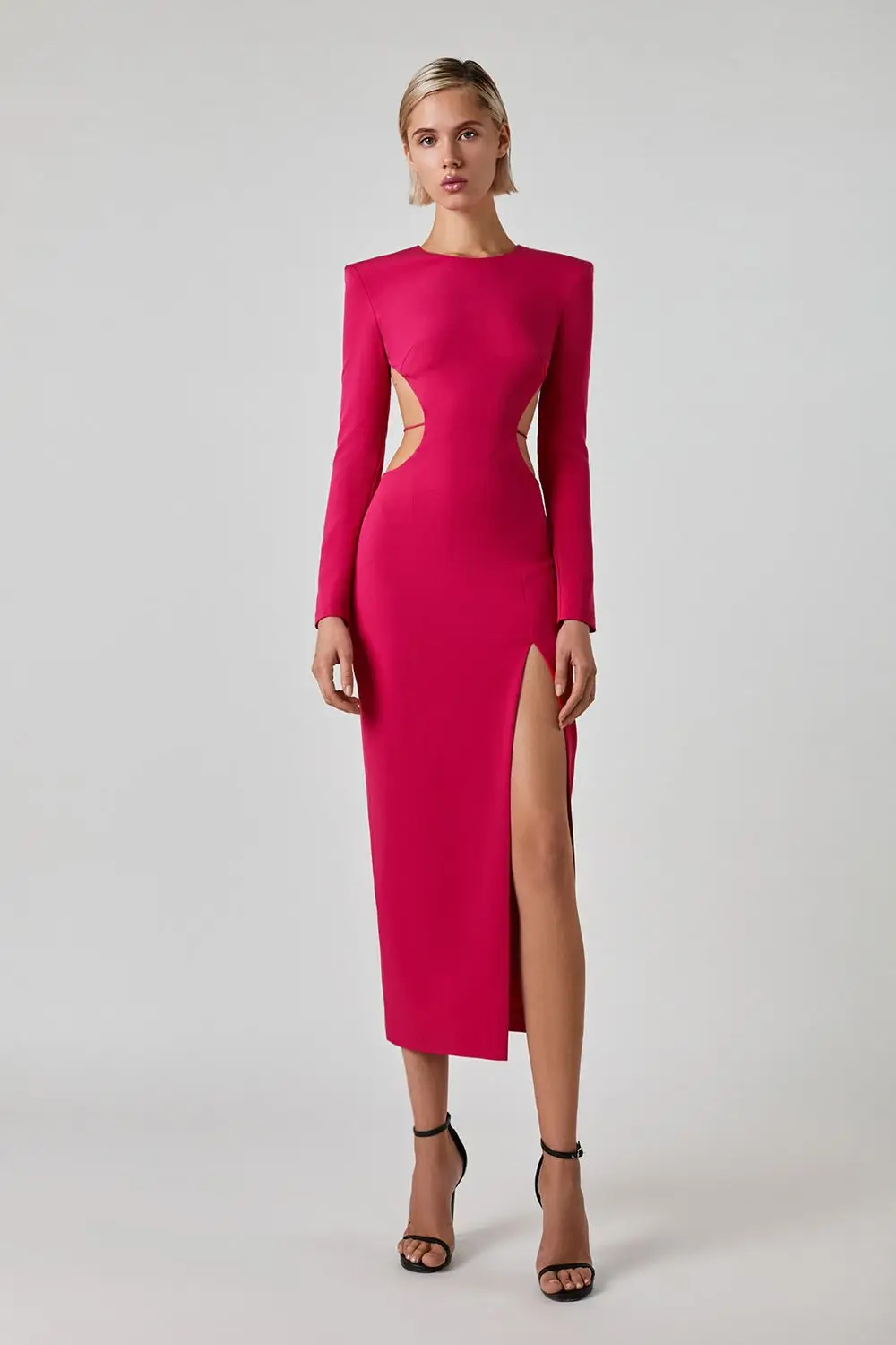 

2023 New Summer Women Backless Bandage Dress Sexy O Neck Long Sleeves Belt Celebrity Club Bodycon Evening Midi Party Dresses