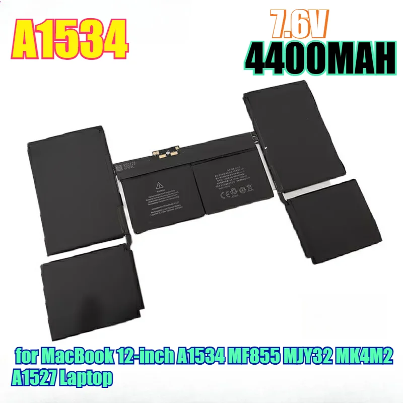 4400mAh High Capacity Replacement Li-ion Battery for MacBook 12-inch A1534 MF855 MJY32 MK4M2 A1527 Laptop Li-ion Power Cell