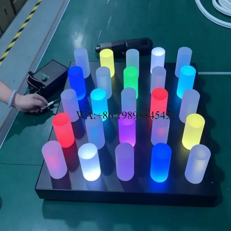 WMWMNU Programmable RGB LED Light Pillars IP65 DMX512 Sound-Activated Controlled for Events Night Clubs Interactive Light
