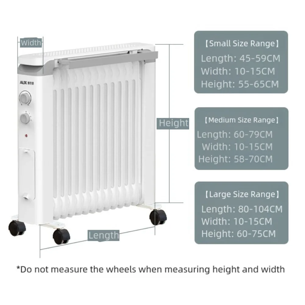 

Heater Cover For Dust Resistant Use Elastic Comfortable Fit For Home Heating Appliances Oil Electric Models Grey