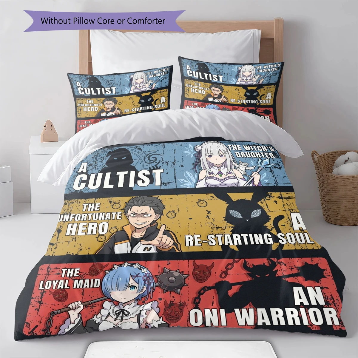 Re Zero Soft Comfort Duvet Cover, Kids Bedding Set Gift,Size  Various Options -HE112