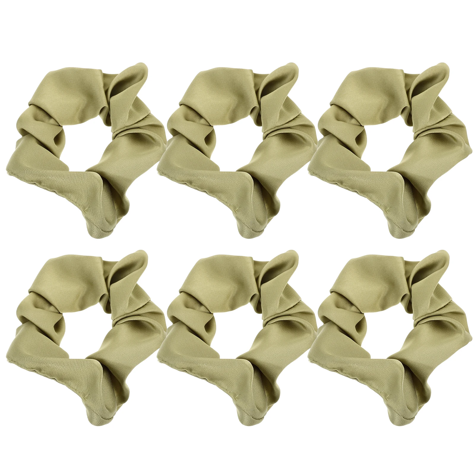 

6pcs Silk Ties Matcha Green Elastic Comfort Accessories Hair Ties Hair Bulk For Girls Women Girls Bulk