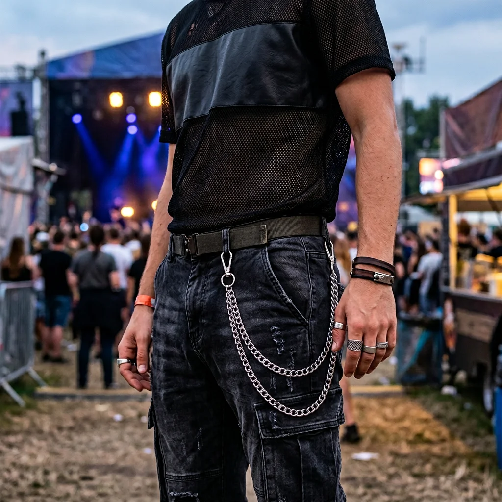 Unisex Hip Hop Punk Rock Metal Waist Chain Pants Key Ring Trousers Chain Wallet Accessory Jeans Jewelry Gift for Men And Women view 4